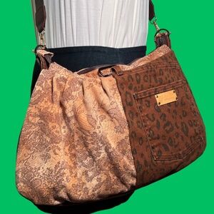 LuLu Jessie UPcycles 'Leopard and Lace' Briefcase - 23" wide x 14" deep
